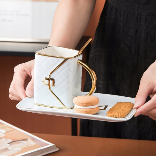 Domácnost a zábava - Designová sada hrnku na kávu ve tvaru kabelky