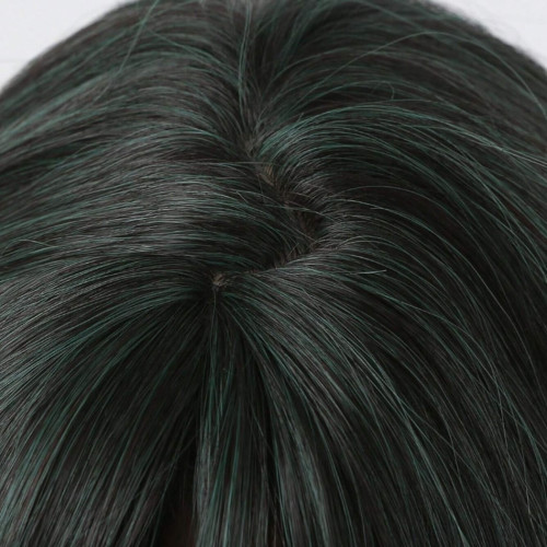 Prodlužování vlasů a účesy - Paruka GRENA s ofinou - černá s tmavě zelenou