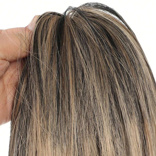 Prodlužování vlasů a účesy - Krátký střapatý culík na gumičce - melír