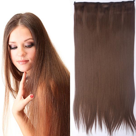 Clip in vlasy - 60 cm dlouhý pás vlasů - odstín 10
